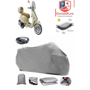 Arora Prime Motor Brandası Gri Arka Çanta Uyumlu Motorsiket Brandası Motor Örtüsü Çadır Su Geçirmez Motosiklet Kılıfı Motor Brandası