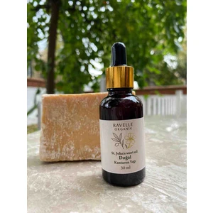 Doğal Bakım Seti | Zeytinyağlı El Yapımı Sabun (200 G) + Soğuk Sıkım Kantaron Yağı (30 Ml)