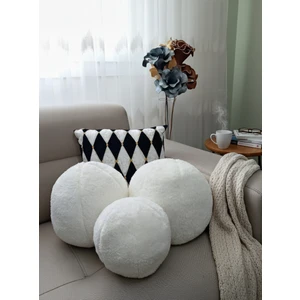 3- Lü Top Kırlent / Yastık 2 Büyük Ekru/ 1 Küçük Ekru ( 42CM / 25CM)