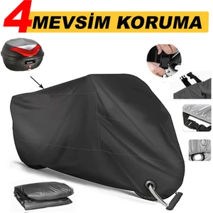 Rks Blade 250 Kilit ve Arka Çanta Uyumlu Motosiklet Brandası (Siyah Renk) Motorsiket Brandası Motor Örtüsü Çadır Su Geçirmez