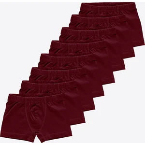 Erkek Çocuk Bordo 8'li Pamuk Elastan Boxer 8M209