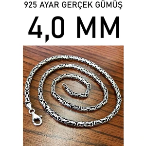 Takı Dükkanı Zincir Yuvarlak Kral Model Gümüş Erkek Kolye MSN18Y