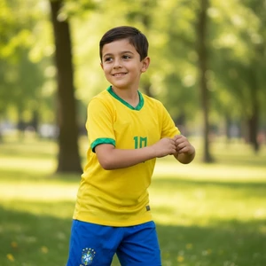 Bite Nose Neymar Brezilya Milli Takım T-Shirt Sarı Halı Saha Forması