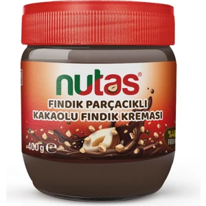Nutas Fındık Parçacıklı Kakaolu Fındık Kreması – 400G Cam Kavanoz