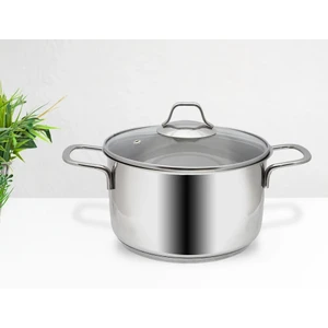 Mega Inox 24CM Derin Tencere Cam Kapak