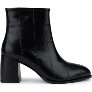 Tamer Tanca Kadın Suni Deri Siyah Kroko Topuklu Bot 1162 945 Bn Bot SK25-26 Sıyah Kroko