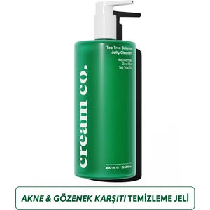 Cream Co. Akne & Siyah Nokta Karşıtı Yüz Temizleme Jeli | Niacinamide Çay Ağacı Yağı | 400 ML