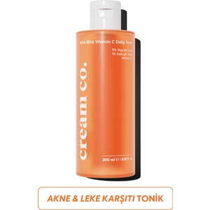 Cream Co. Leke Karşıtı AHA BHA C Vitamini Tonik | Glikolik Asit Salisilik Asit | 200ML