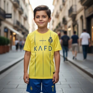 Bite Nose Al Nassr Fc Ronaldo Cr7 Sarı T-Shirt Çocuk Halısaha Forması