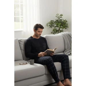 Konforlu Ev Giyimi Üst ve Desenli Pijama Altı | Erkek Pijama Takımı