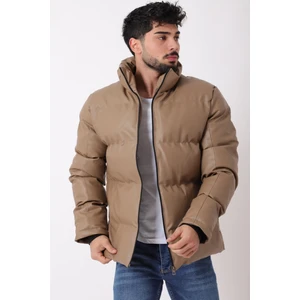 Stil Kombin Geniş Dikişli Suni Deri Şişme Mont Pldp 3020_50482