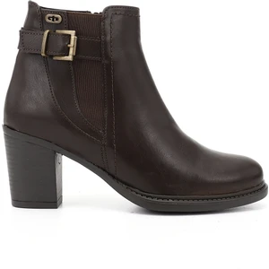 Kadın Kahve Antik Fermuarlı Kalın Topuklu Tokalı Bot