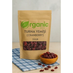 Organic Kiler Doğal Katkısız Turna Yemişi ( Cranberry ) 55 gr | Antioksidan Zengin Kurutulmuş Meyve