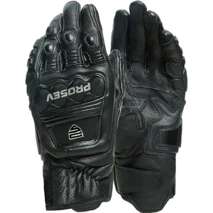 Motosiklet Eldiveni Carbon Titanium Full Koruma Deri Motorcu Eldiven Siyah Uyumlu