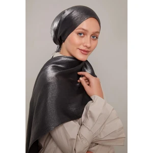 Koyu Gri Kristal Abiye Şal