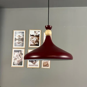 Vişne Çürüğü Ahşap Şapka Tekli Avize Sarkıt Salon Mutfak Cafe Butik Lamba Aydınlatma Avizeler