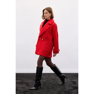 Buklet Kısa Kaban - Kırmızı