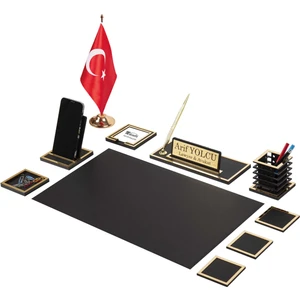 Makro Ofis Asel Sümen Takımı 11 Parça Siyah Full Set