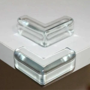 4’lü Bebek ve Çocuk Güvenliği Için Şeffaf Silikon Köşe Koruyucu -Masa, Sehpa ve Mobilya Kenar Koru