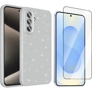 Samsung Galaxy A56 Kılıf Kamera Korumalı Simli Lüks Zore Koton Kapak + Temperli Cam Ekran Koruyucu