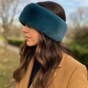 Lacivert Kadın Kışlık Peluş Boyunluk Bandana (Standart)