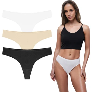 Yohannes Club, kadın, pamuklu Brazilian Basic Külot 3'lü, Siyah, Krem, Beyaz