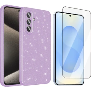 Samsung Galaxy A26 Kılıf Kamera Korumalı Simli Lüks Zore Koton Kapak + Temperli Cam Ekran Koruyucu