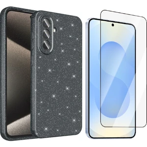 Samsung Galaxy A26 Kılıf Kamera Korumalı Simli Lüks Zore Koton Kapak + Temperli Cam Ekran Koruyucu