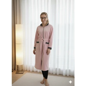 Fermuarlı Kışlık Polar Kumaş Kadın Sabahlık/gecelik