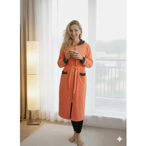 Fermuarlı Kışlık Polar Kumaş Kadın Sabahlık/gecelik