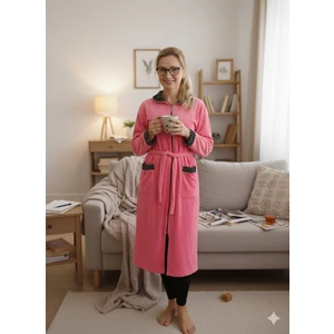 Fermuarlı Kışlık Polar Kumaş Kadın Sabahlık/gecelik