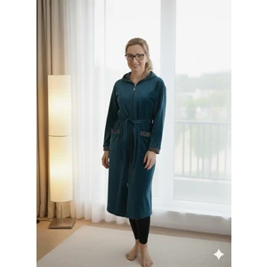 Fermuarlı Kışlık Polar Kumaş Kadın Sabahlık/gecelik