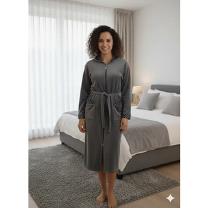 Fermuarlı Kışlık Polar Kumaş Kadın Sabahlık/gecelik