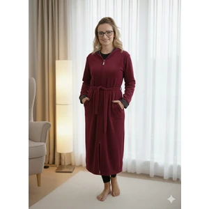 Fermuarlı Kışlık Polar Kumaş Kadın Sabahlık/gecelik