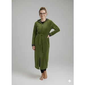 Fermuarlı Kışlık Polar Kumaş Kadın Sabahlık/gecelik