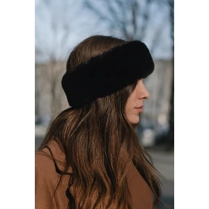 Siyah Kadın Kışlık Peluş Boyunluk Bandana (Standart)