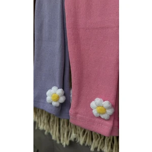 Fitilli Esnek Kumaş Papatya Detaylı Çocuk Taytı