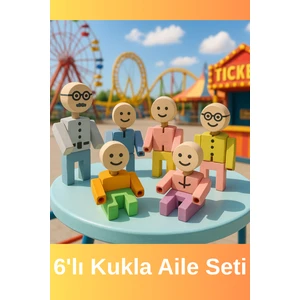 Hobby House Ahşap 6lı Aile Kukla Seti