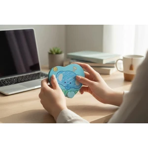 Çerçi Melek Taraklı Fotoğraf Koyulabilen Kapaklı Kalp Şeklinde Küçük Çanta Aynası