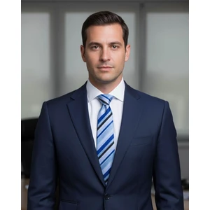 1001 Kravat Mavi Çizgili 7,5 cm Genişliğinde Ipek Kravat