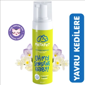 Yavru ve Hassas Ciltli Kediler Için Kuru Şampuan, Doğal Tüy Bakım Ürünü, Durulanmayan Susuz Köpük Yıkama