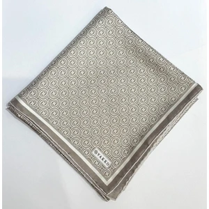 Tivil Monogram Eşarp 41408-Koyu Bej Ekru