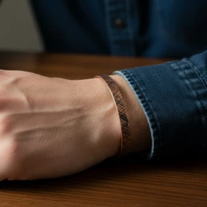 Sevil Gülgün Atelier Saf Bakır El Çalışması Erkek  Bileklik Kararmaz