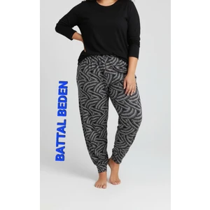 Kadın  Bayan Büyük  Battal  Extra Jumbo Beden Viskon Penye Kumaş  1  Yan Cepli Pantolon Eşofman Altı Pijama Altı 130 Kilograma Kadar Olur Bol  Likralı Esneyen Kumaş Bel Lastikli Süs Bagcıklı