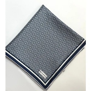Tivil Monogram Ipek Eşarp 41408-LACIVERT Ekru