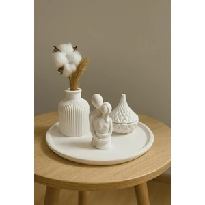 Sisay Home 4lü Biblo Set Sarılan Çift Figür-Saklama Kutusu-Vazo-Tepsi - Hediyelik - Obje