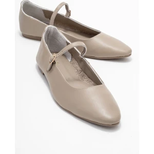 Lunaıre Vizon Hakiki Deri Tek Bantlı Sivri Burun Kadın Babet Ayakkabı