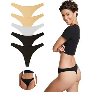 Yohannes Club Yohannesclub, Kadın, Pamuklu Basic Tanga Külot, 5'li Paket, 2 Siyah, 2 Ten Rengi, 1 Beyaz