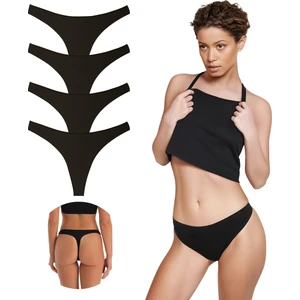 Yohannes Club Yohannesclub, Kadın, Pamuklu Basic Tanga Külot, 4'lü Paket, Siyah
