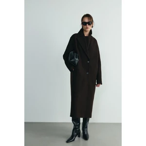 Suud Collection Acı Kahve Dora Uzun Oversize Kaban